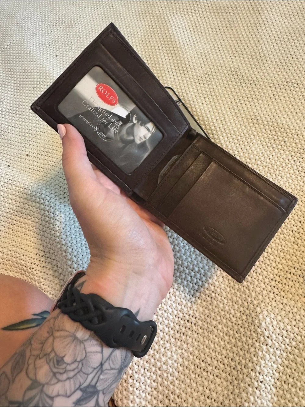 Brown Leather Bi-Fold Wallet